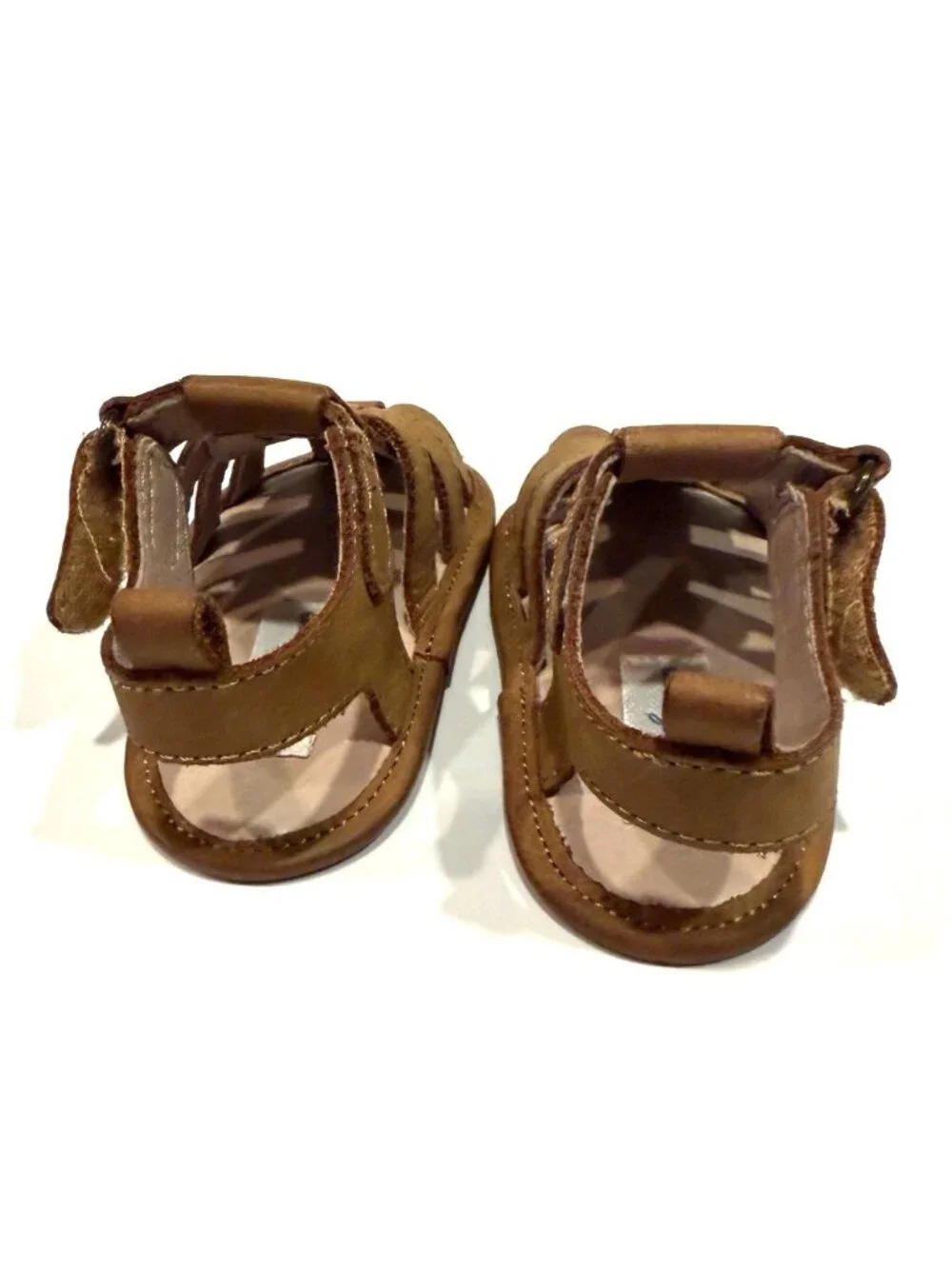 Ralph Lauren Darrell Leather Sandals Tan Crazyhorse Infant Baby Buckle Box Sz 2